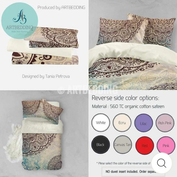 Art Bedding Bohemian Twin Duvet Cover Set - Picture 3 of 10